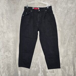 Vtg 90s Silver Tab Loose Fit Black Denim Jeans Mens W38 L30 Made in USA